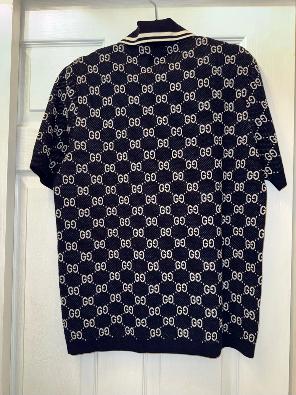 Gucci GG cotton knit jacquard polo shirt